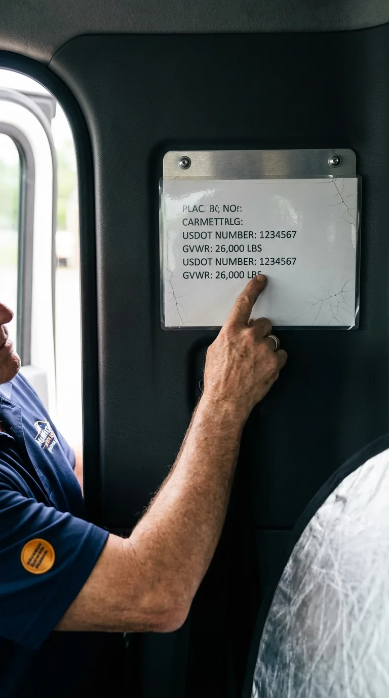 USDOT licensing placard verification in Wolcottville